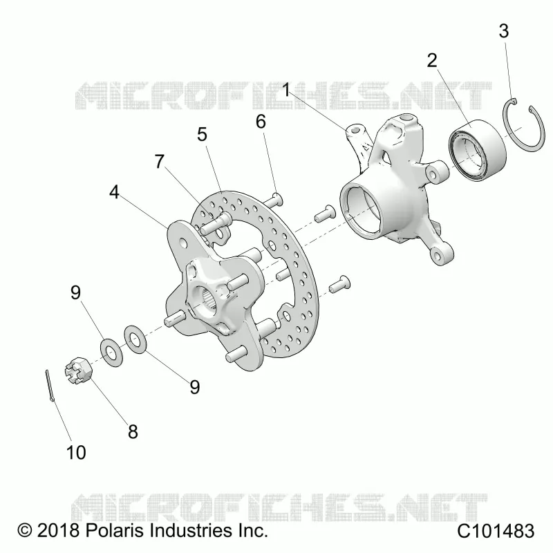 SUSPENSION AVANT HUB AND STEERING KNUCKLE- A23SGE95PN (C101483)