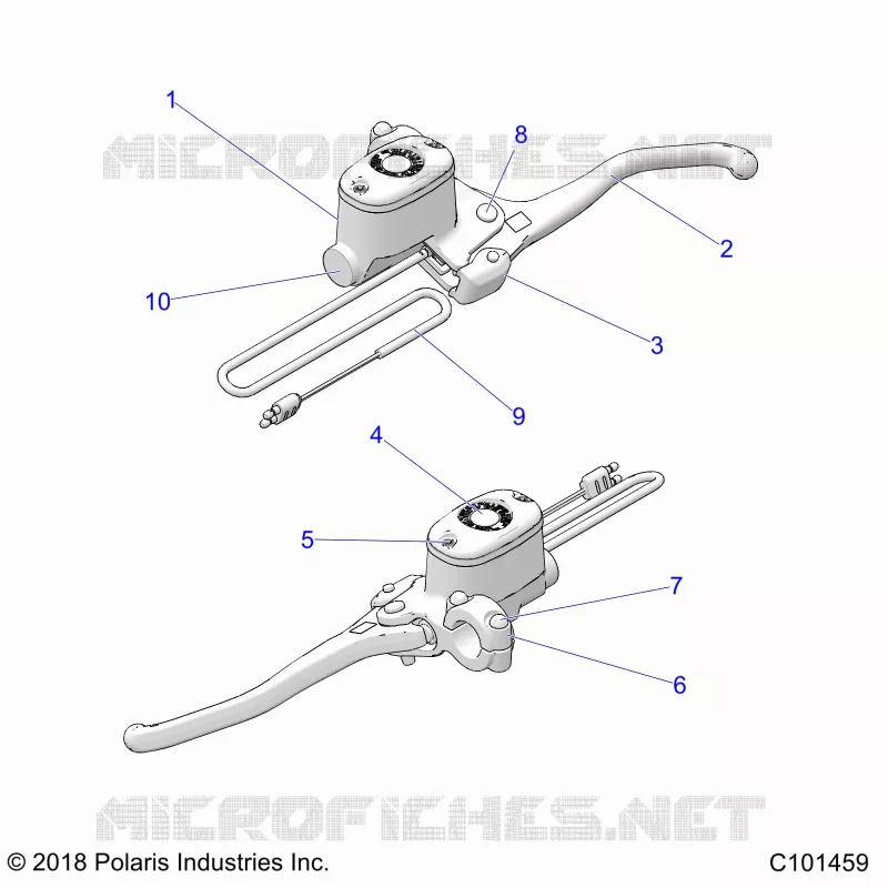 FREIN AVANT BRAKE LEVER AND MASTER CYLINDER