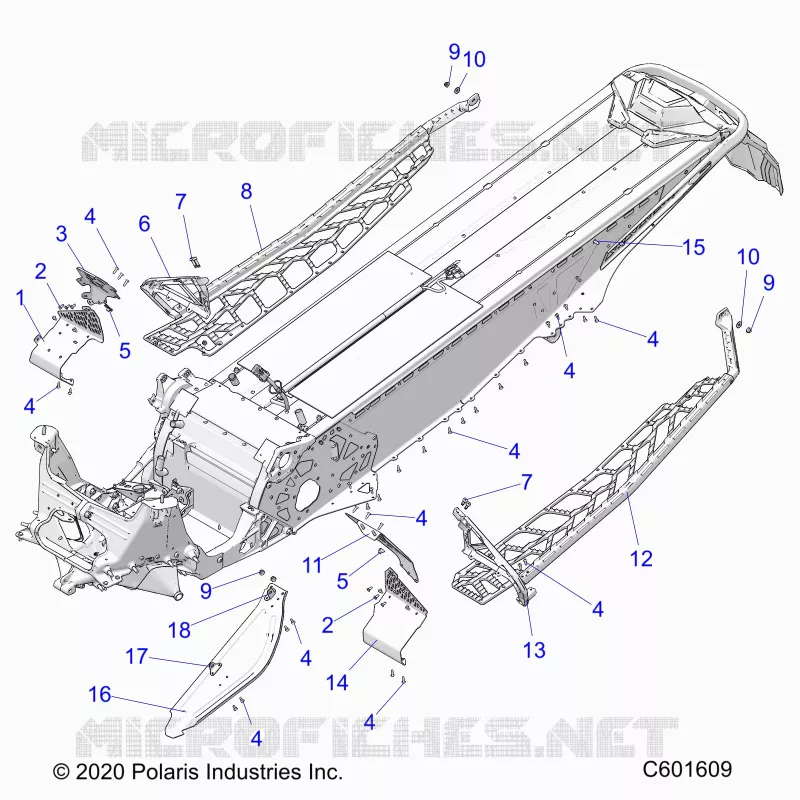 CHASSIS, PROTECTION D'EMBRAYAGE, FOOTRESTS, AND RUNNINGBOARDS