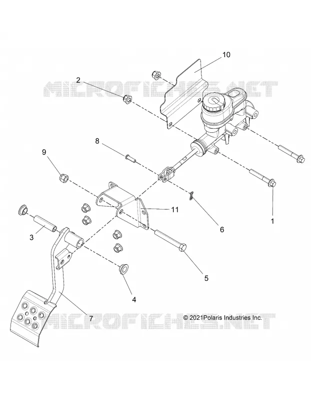 BRAKES, PEDAL AND MAITRE CYLINDRE MOUNTING