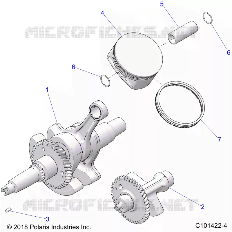 ENGINE, VILEBREQUIN, PISTON AND BALANCE SHAFT