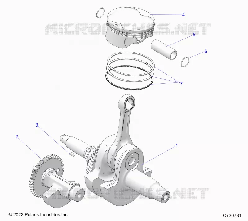 ENGINE, VILEBREQUIN, PISTON AND BALANCE SHAFT