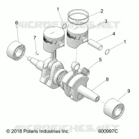 ENGINE, PISTON AND VILEBREQUIN