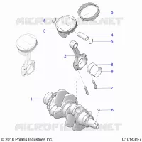 ENGINE, VILEBREQUIN AND PISTON