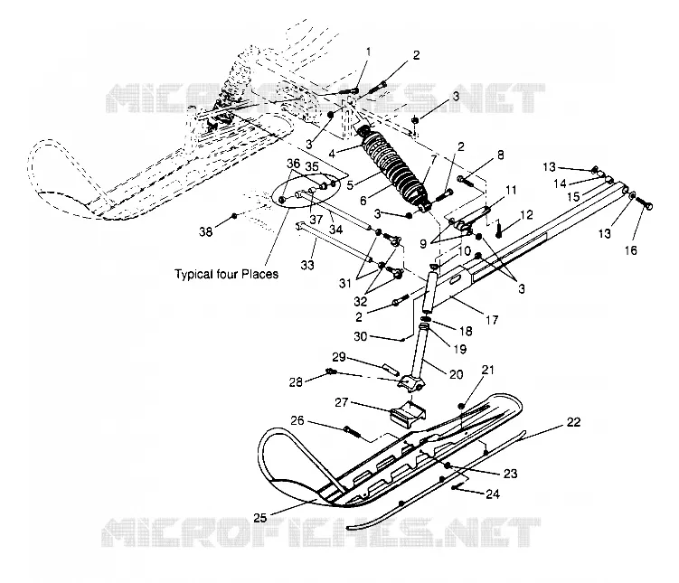 SUSPENSION AVANT AND SKI LITE GT 0953133 AND  EUROPEAN LITE GT E953133 (4928922892B001)