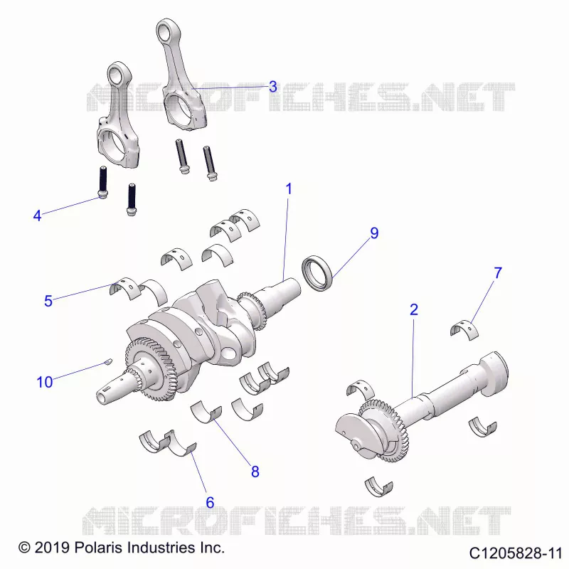 ENGINE, VILEBREQUIN AND BEARINGS