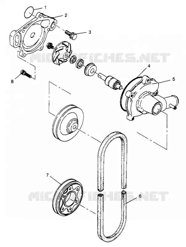 POMPE A EAU XLT 0970756, XLT SKS 0970556, and XLT RMK 0970956 (4937693769C014)