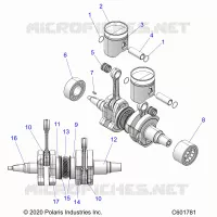 ENGINE, PISTON AND VILEBREQUIN