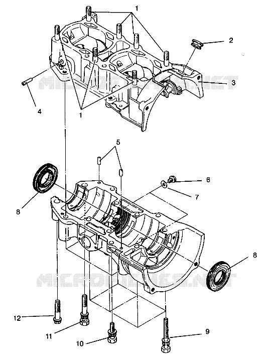 CARTERS MOTEUR ASSEMBLY 440 XCR SP 0941660 (4927082708033A)