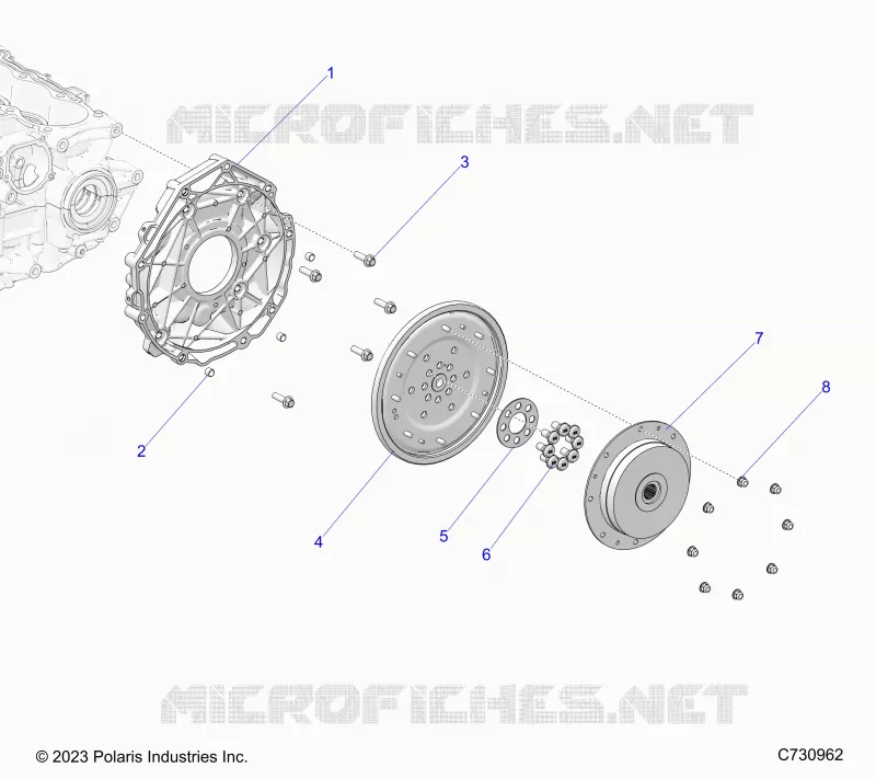 ENGINE, TRANSMISSION ADAPTOR AND FLEX PLATE