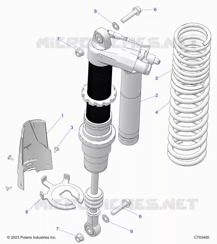 SUSPENSION, REAR SUPPORT AMORTISSEUR , DELUXE