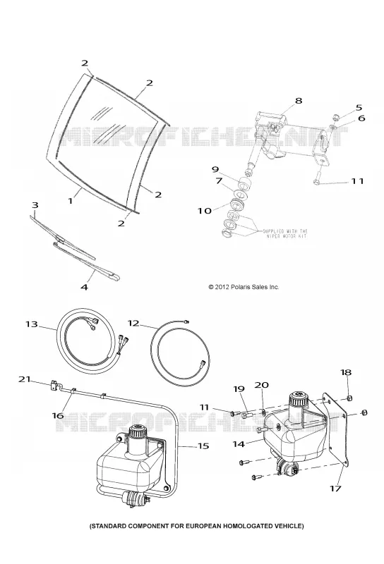 PARE BRISE, WIPER, WASHER KIT AND MOTOR