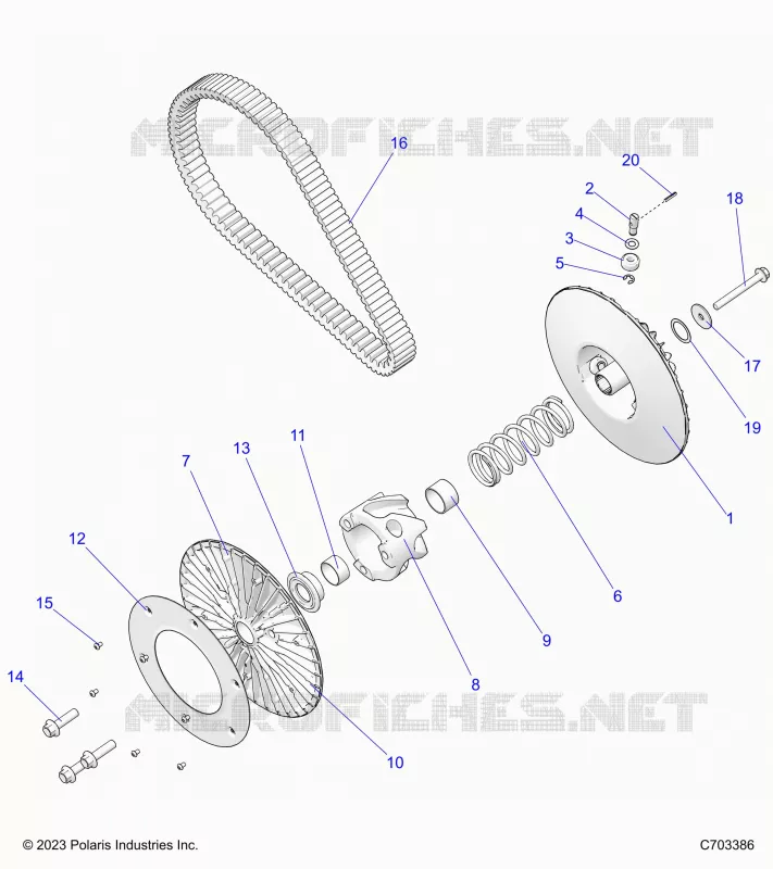 SYSTÃˆME DE TRANSMISSION, SECONDARY CLUTCH/BELT