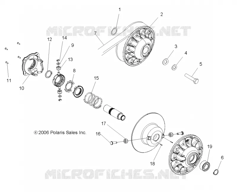SYSTÈME DE TRANSMISSION, SECONDARY CLUTCH (BUILT 9/30/08 AND BEFORE)