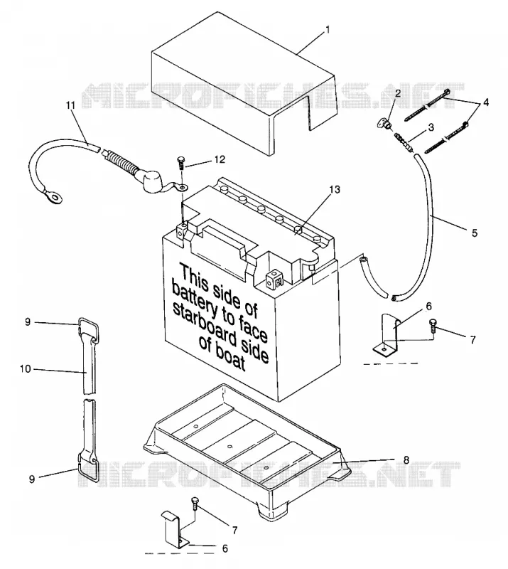 SUPPORT BATTERIE SL 900 B964291 and  Intl. SL 900 I964291 (4935583558B006)