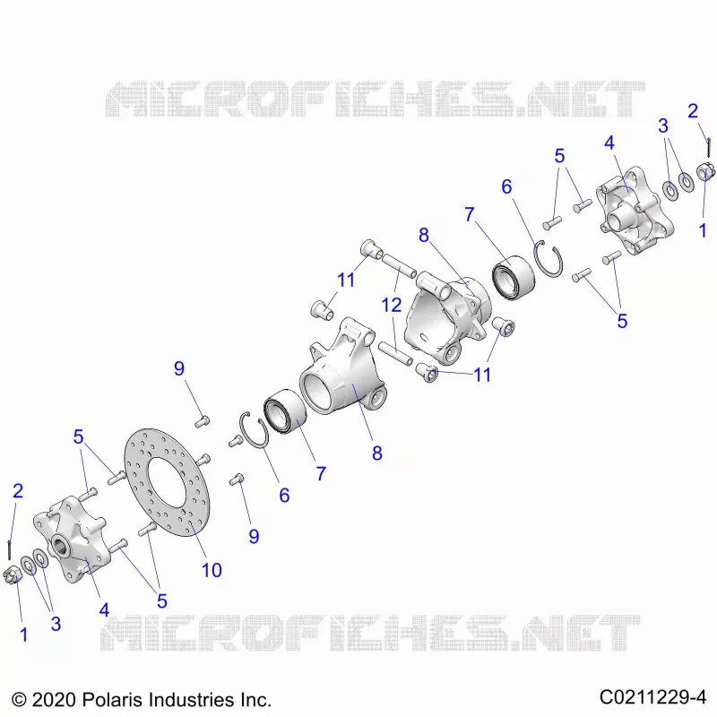 SUSPENSION ARRIERE HUBS, CARRIER AND BRAKE DISC