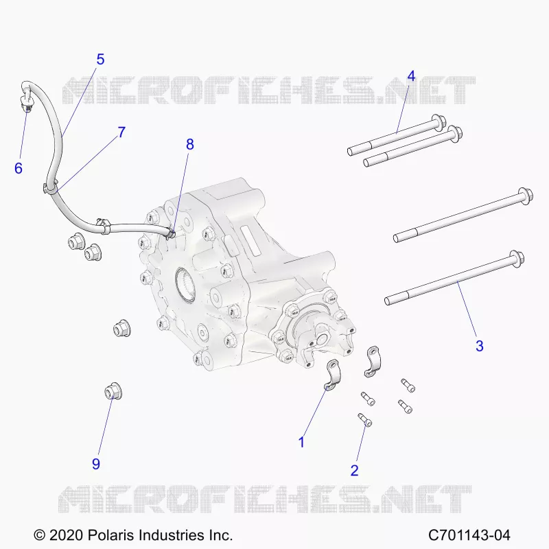 SYSTÃˆME DE TRANSMISSION, GEARCASE, REAR, MOUNTING