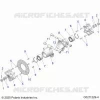 SUSPENSION ARRIERE HUBS, CARRIER AND BRAKE DISC