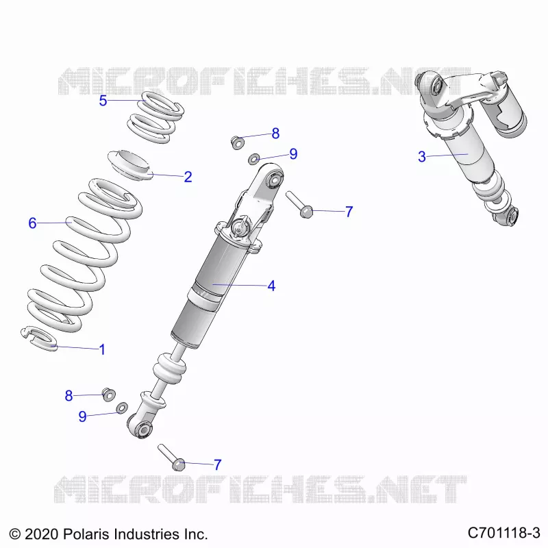 SUSPENSION, REAR SUPPORT AMORTISSEUR 
