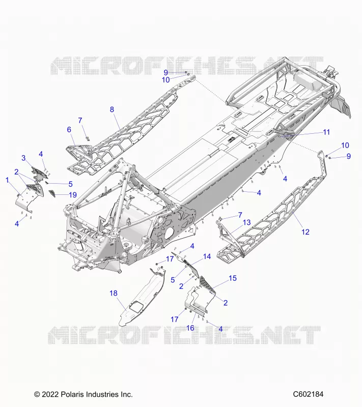 CHASSIS, PROTECTION D'EMBRAYAGE, FOOTRESTS, AND RUNNINGBOARDS