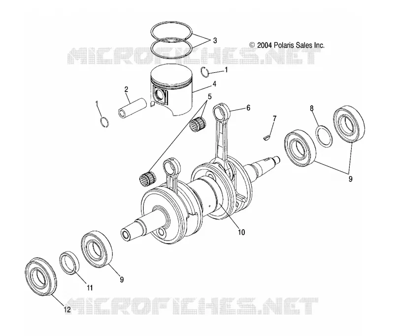 PISTON ET VILEBREQUIN (700/800)