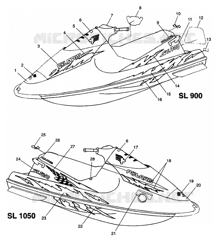 EMBLEMES SL 900 B974091 and SL 1050 B974090 (4940974097A007)