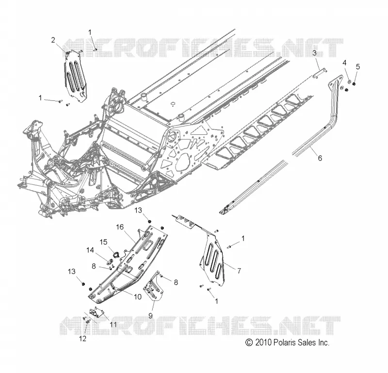 CHASSIS, PROTECTION D'EMBRAYAGE AND REPOSE PIEDS