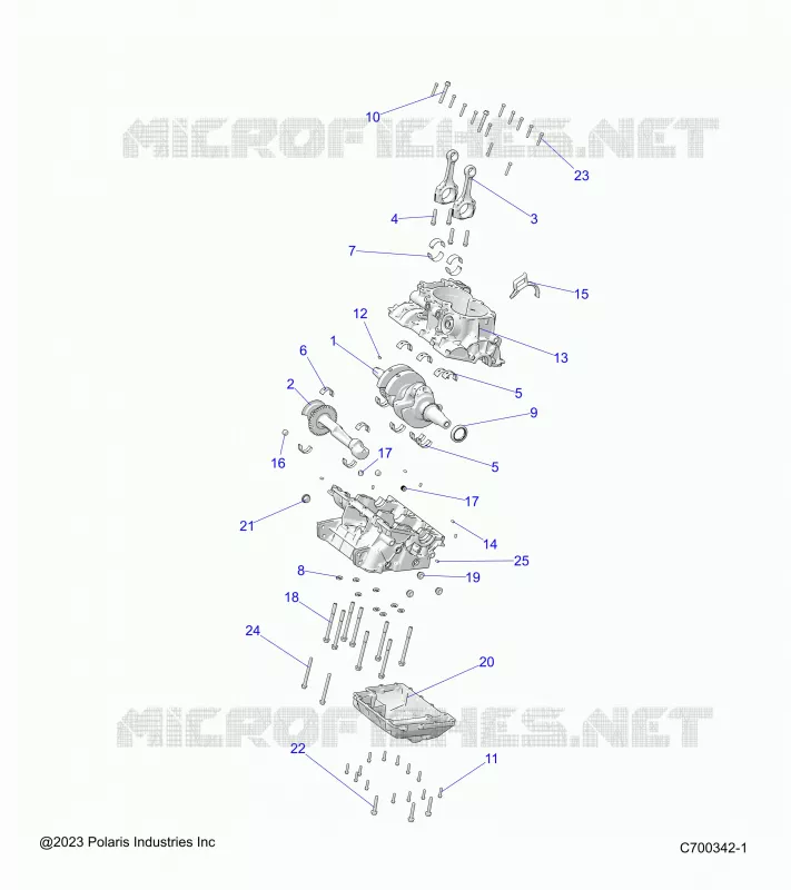 ENGINE, CRANKCASE AND VILEBREQUIN