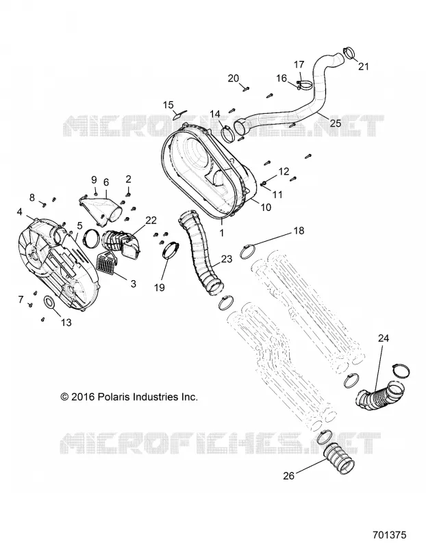 DRIVE TRAIN, COUVERCLE D'EMBRAYAGE AND DUCTING