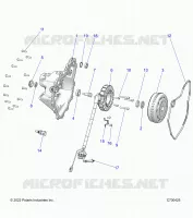 ENGINE, STATOR COVER AND FLYROUE