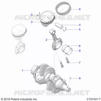 ENGINE, VILEBREQUIN AND PISTON