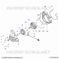 ENGINE, STATOR COVER AND FLYROUE