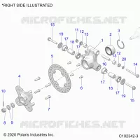 SUSPENSION ARRIERE HUB, CARRIER AND BRAKE DISC