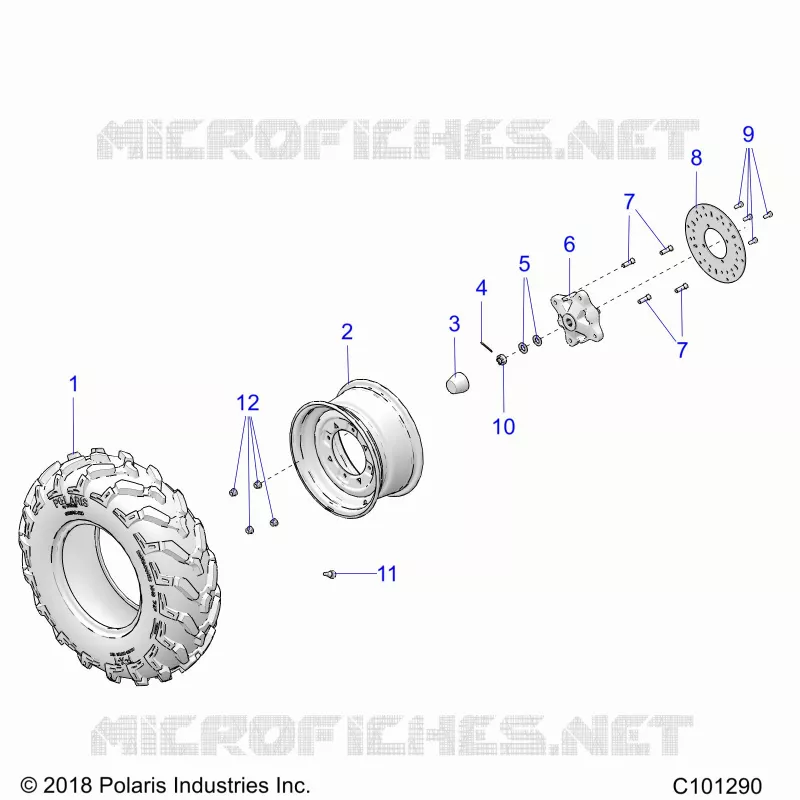 ROUES, FRONT TIRE AND BRAKE DISC -A18SDA57F1/SDE57F1 (C101290)