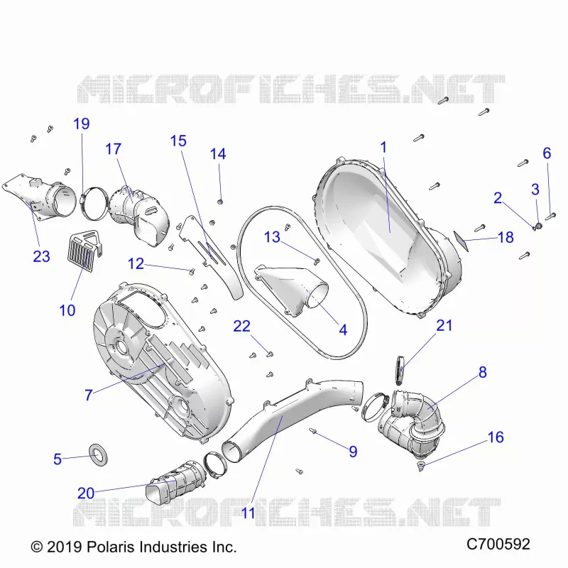 DRIVE TRAIN, COUVERCLE D'EMBRAYAGE AND DUCTING