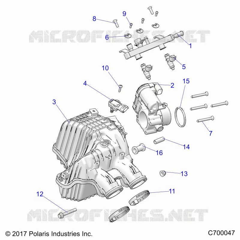 ENGINE, PRISE D'AIR MANIFOLD, THROTTLE BODY, FUEL RAIL