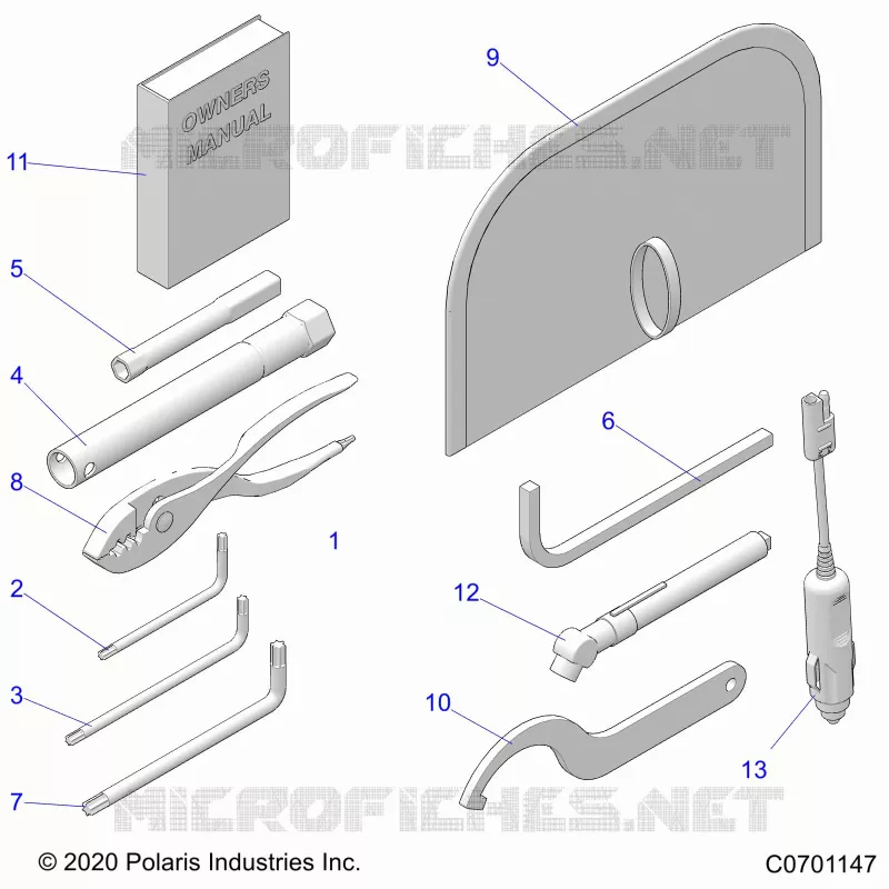 REFERENCE, MANUEL DU PROPRIETAIRE AND TOOL KIT