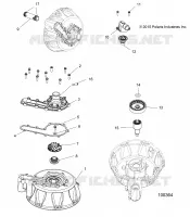 ENGINE, COOLING SYSTEM AND POMPE A EAU