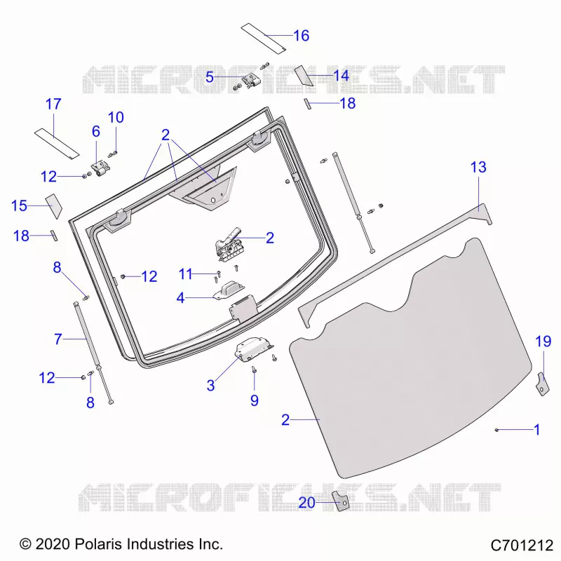 PARE BRISE, TIP OUT- R21RRZ99A9/AC/AP/AW/B9/BC/BP/BW (C701212)