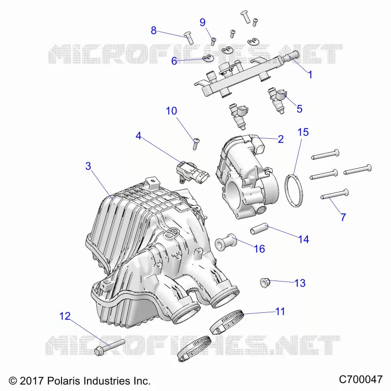 ENGINE, PRISE D'AIR MANIFOLD, THROTTLE BODY, FUEL RAIL