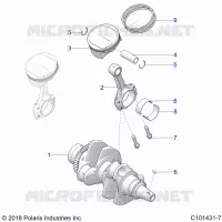 ENGINE, VILEBREQUIN AND PISTON