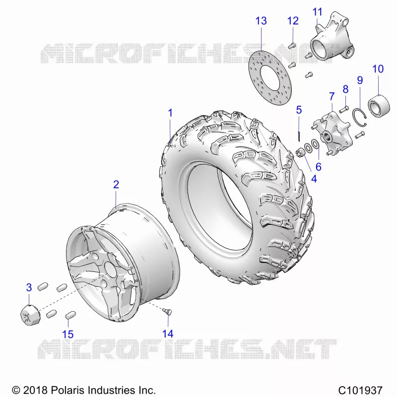 ROUES, REAR TIRE AND BRAKE DISC