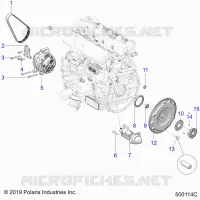 ENGINE, ALTERNATEUR, FLYWHEEL, AND STARTER