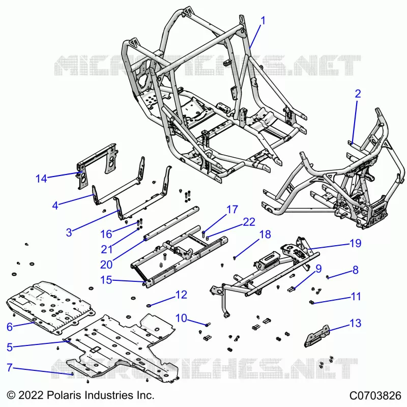 CHASSIS, MAIN FRAME AND SKID PLATES