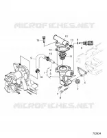 MOTEUR, WATER FLANGE AND THERMOSTAT