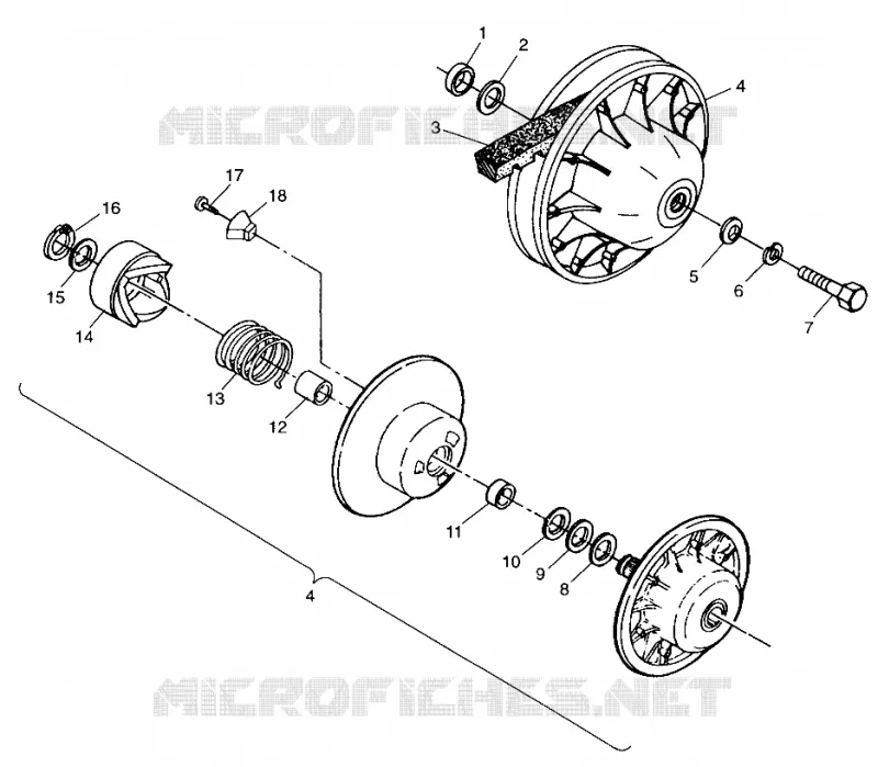 EMBRAYAGE DE TRANSMISSION SPORT 400L W98BA38C (4947234723B012)