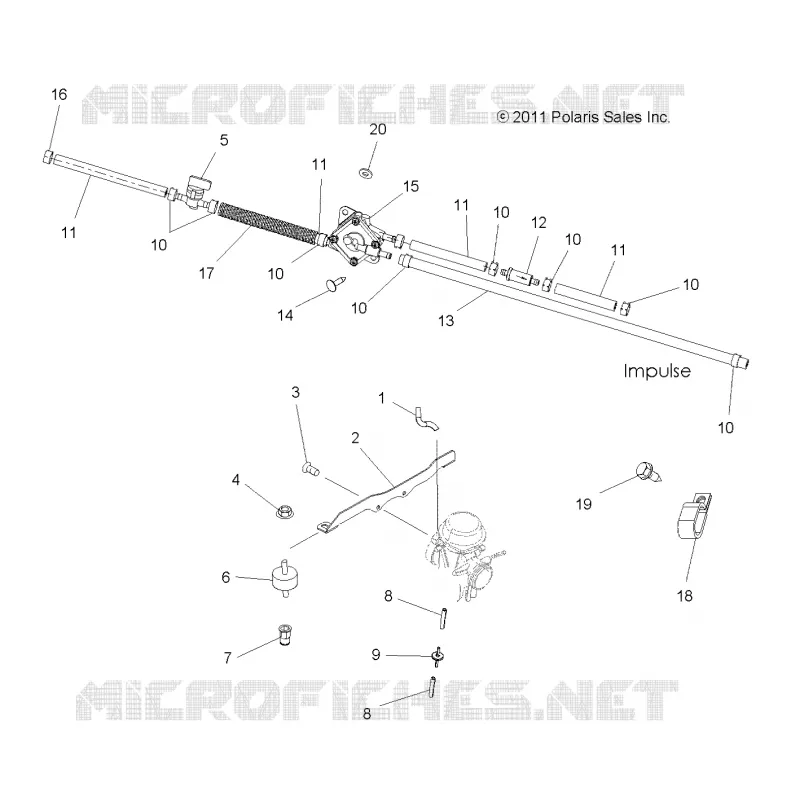 MOTEUR, CARBURATEUR MOUNTING AND CARBURANT LINES