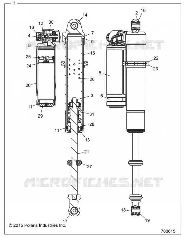 SUSPENSION, AMORTISSEUR AVANT