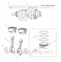 ENGINE, VILEBREQUIN AND PISTON