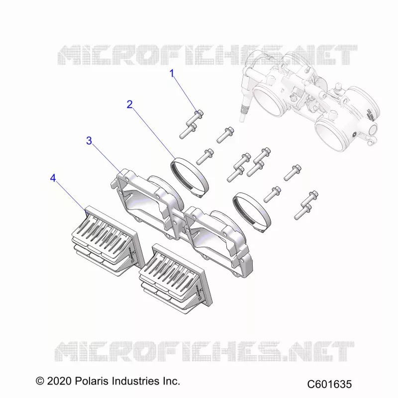 ENGINE, REED VALVE AND CORPS DE PAPILON ADAPTOR